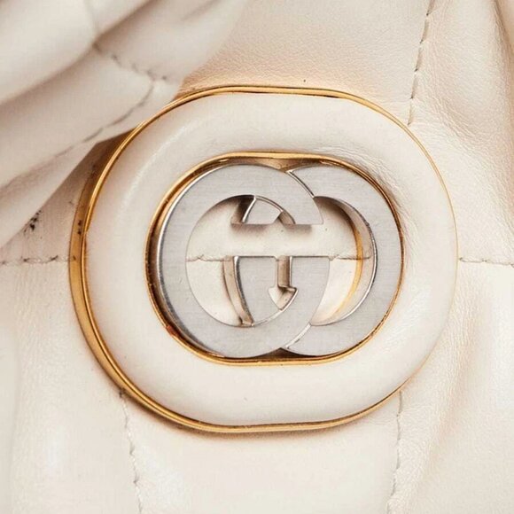 Gucci White Quilted Leather Medium Deco Tote Bag - Picture 5 of 10